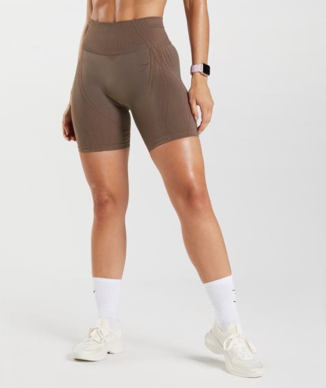 Women's Gymshark Apex Seamless Shorts Dark Brown | CA 08567N